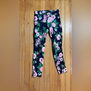 Janie and Jack Navy and Pink Floral Leggings size 8